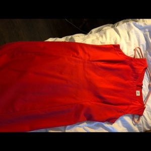 Red orange shift dress